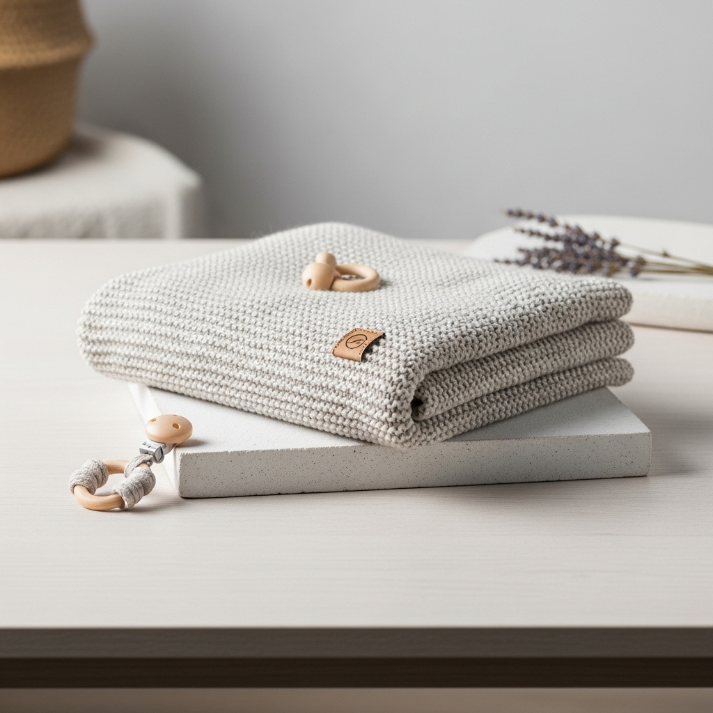 Artisan Knitted Throw Blanket - Natural Fibers